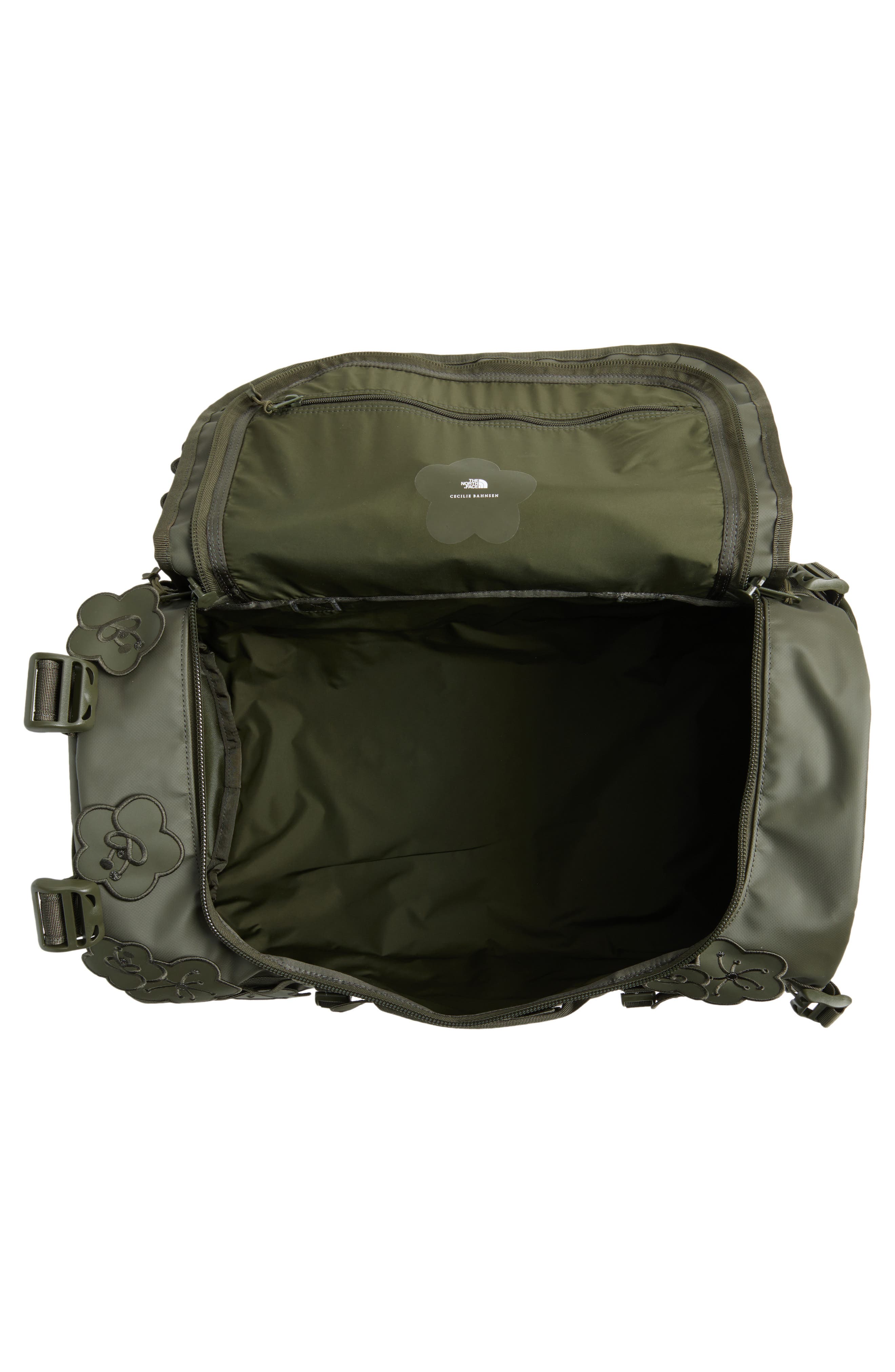 Cecilie Bahnsen x The North Face Base Camp Duffle Bag, Alternate, color, Forest Night Green