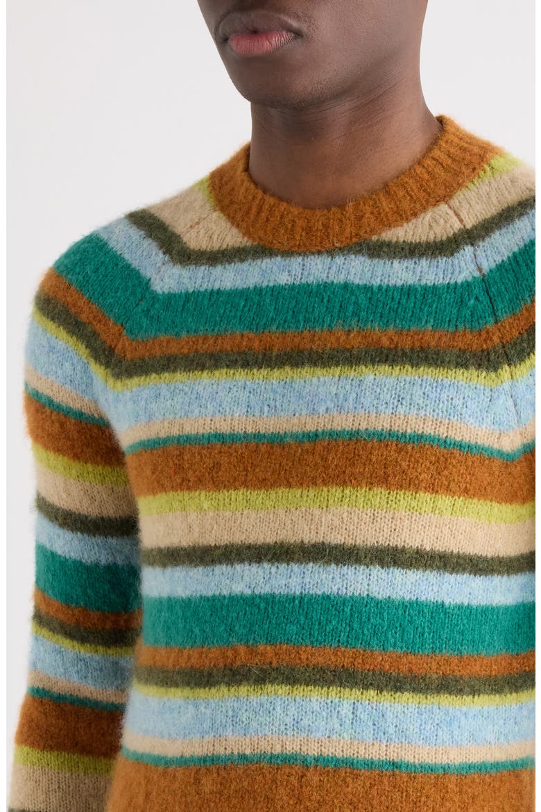 Melbourne Stripe Alpaca & Merino Wool Blend Sweater, Alternate, color, RUST