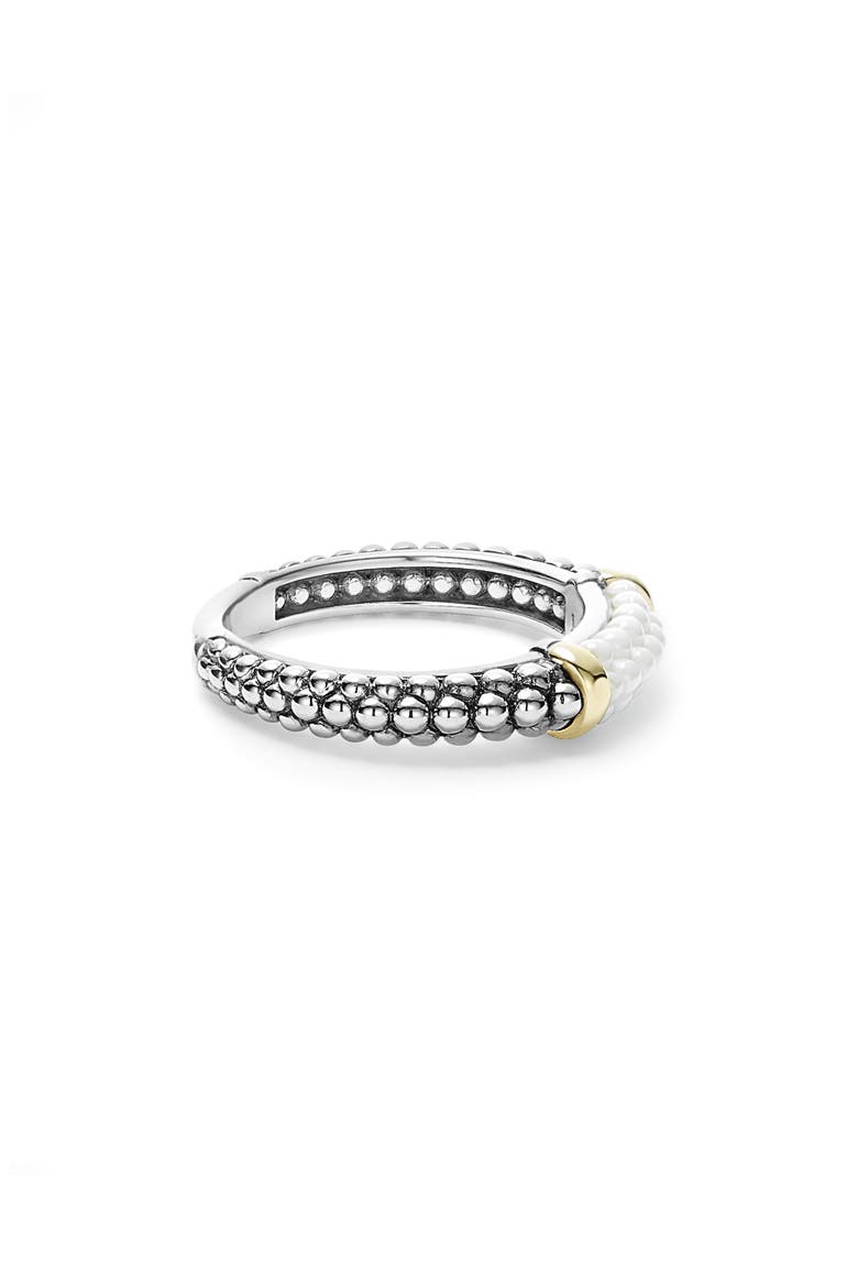 'Caviar' Stacking Ring, Alternate, color, WHITE/ GOLD