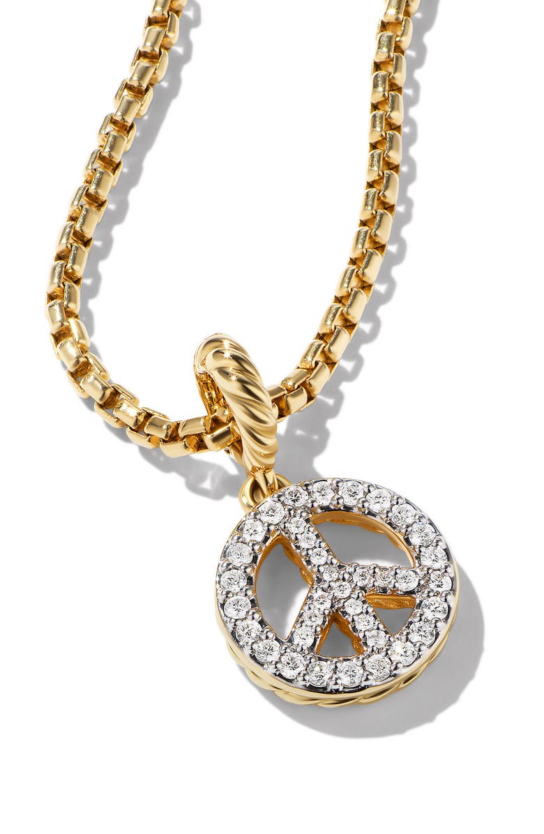 David Yurman Diamond Peace Sign Pendant, Alternate, color,