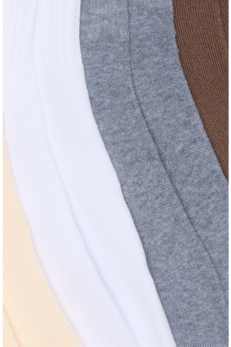 Assorted 6-Pack Trefoil Performance Quarter Crew Socks, Alternate, color, WONDER BEIGE/ WHITE/ BROWN