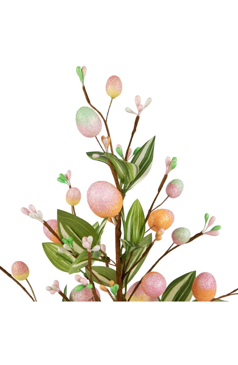 Northlight Artificial Potted Twig Tree with Easter Eggs - 18" - Pink, Alternate, color, Pink