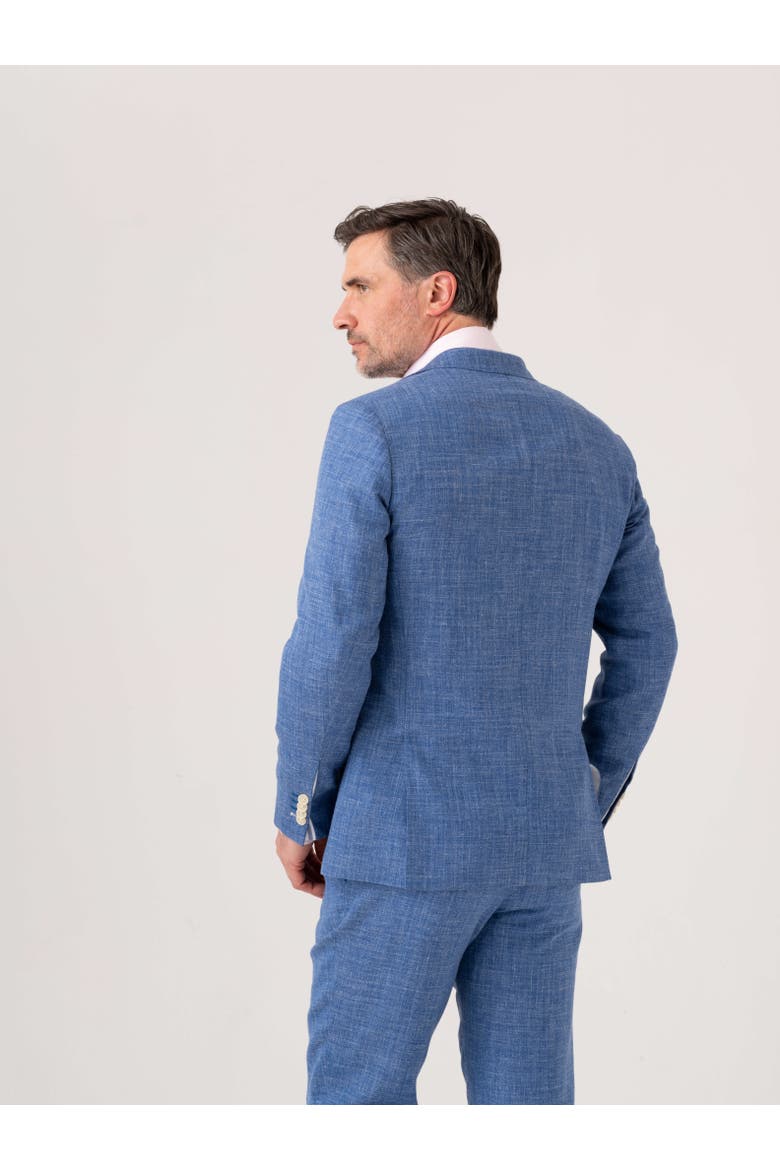 Linen Blend Blazer, Alternate, color, Blue