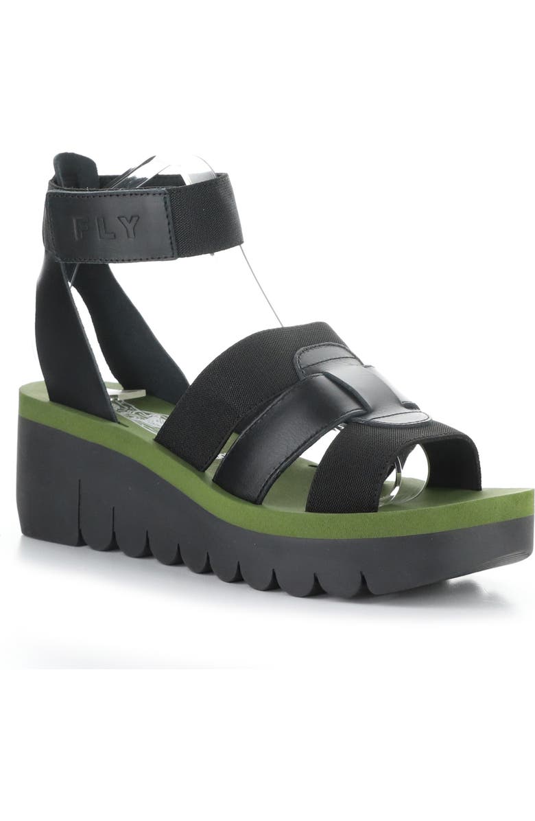 Fly London Yory Ankle Strap Sandal, Main, color, Black