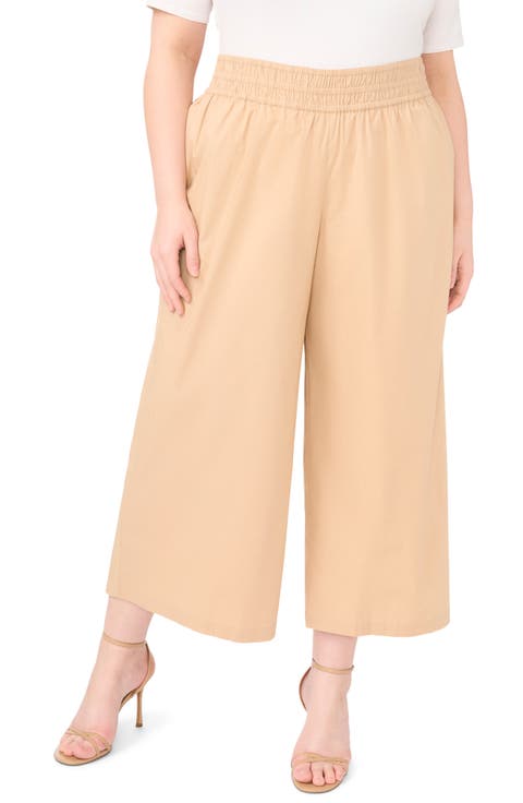Smocked Waist Crop Pull-On Pants