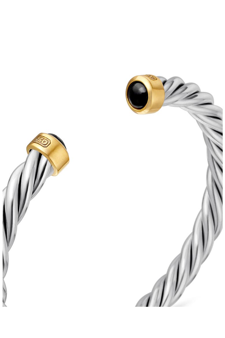 Cable Cuff Bracelet with 18K Gold & Semiprecious Stone, Alternate, color, BLACK ONYX