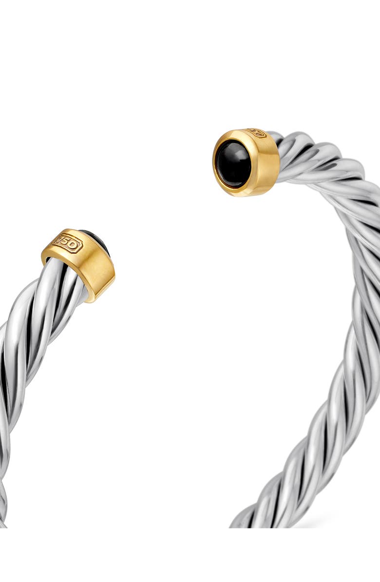 David Yurman Cable Cuff Bracelet with 18K Gold & Semiprecious Stone, Alternate, color, Black Onyx