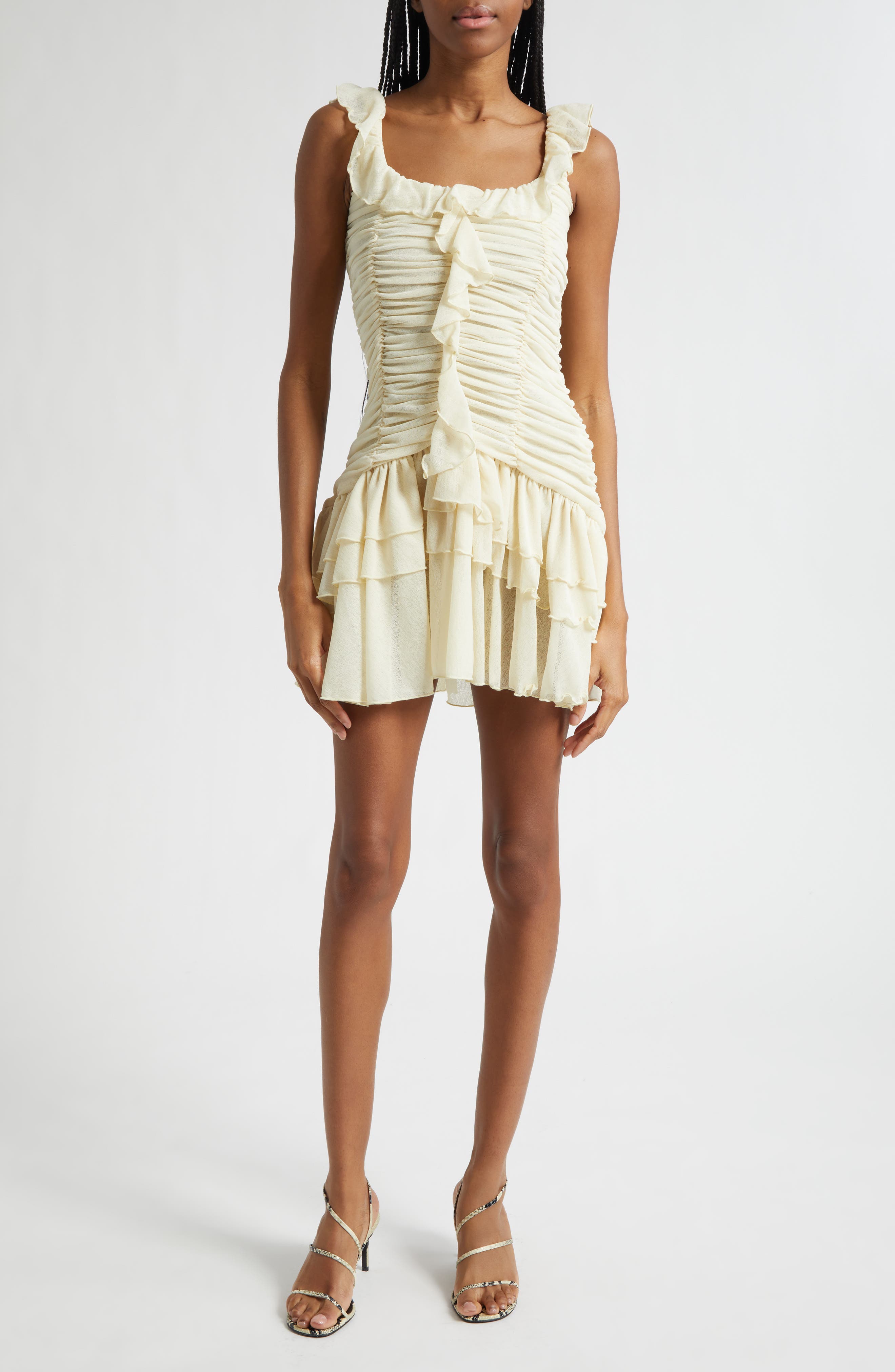 Gemma Tierred Ruffle Chiffon Minidress