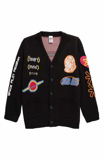 Billionaire Boys Club Kids' Future Jacquard Cotton Graphic Cardigan