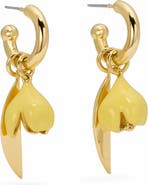Kate Spade New York golden bloom flower drop earrings