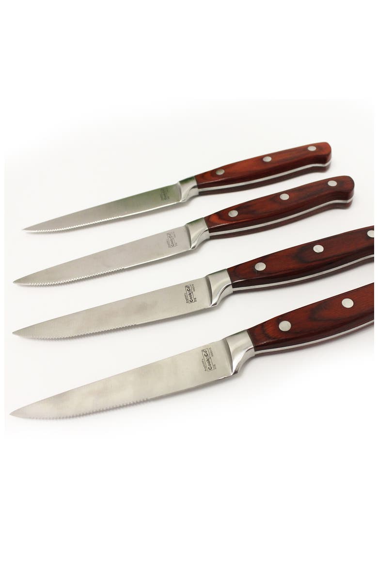 The Pakka Steak Knife & Carving Knife 9-Piece Set, Alternate, color, BROWN