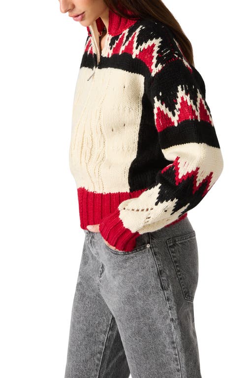 Steve Madden Averia Zip Sweater Jacket In Multi