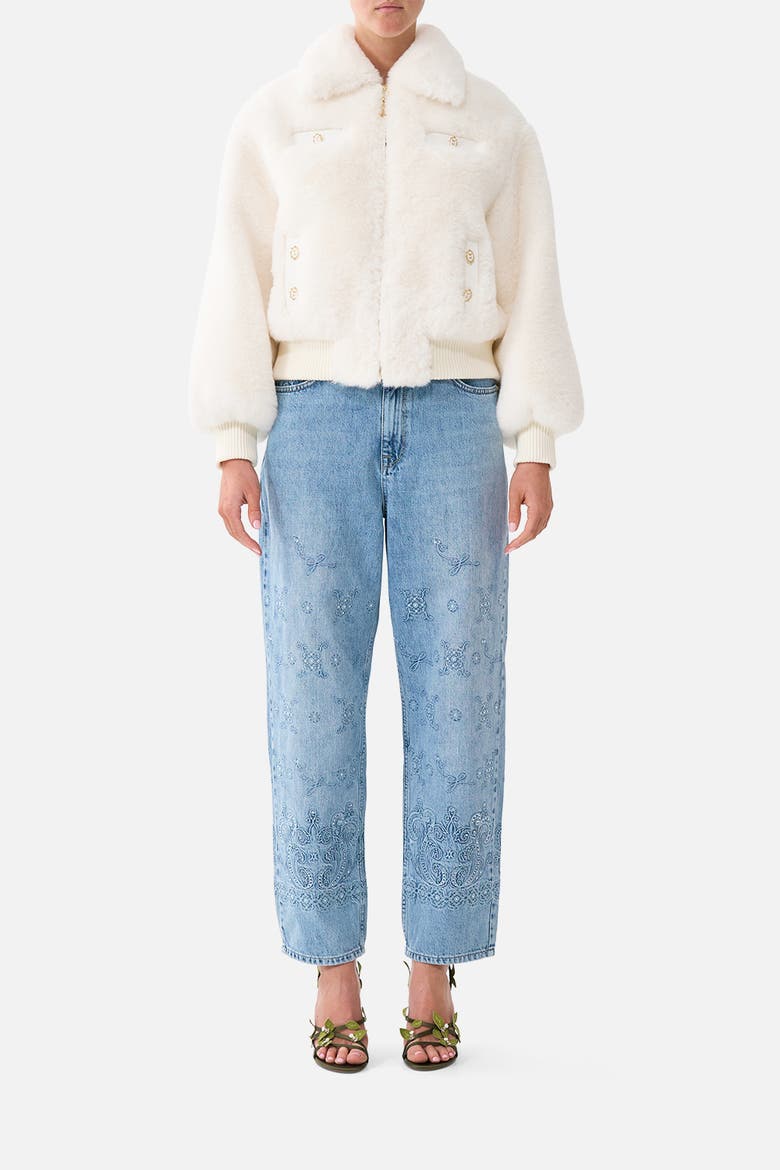 Faux Fur Bomber With Pocket Details, Main, color, Midsummer Masterpiece