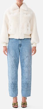Camilla Faux Fur Bomber With Pocket Details