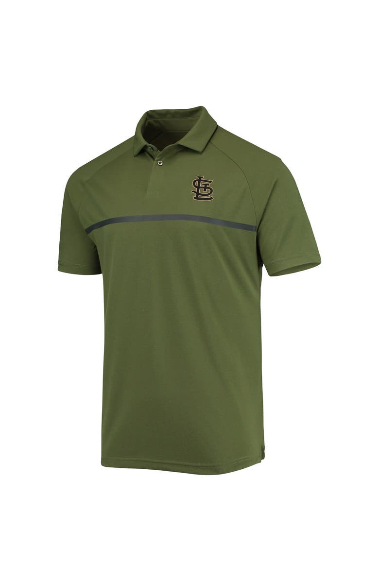 LEVELWEAR Men's Levelwear Olive St. Louis Cardinals Delta Sector Raglan Polo, Alternate, color, 