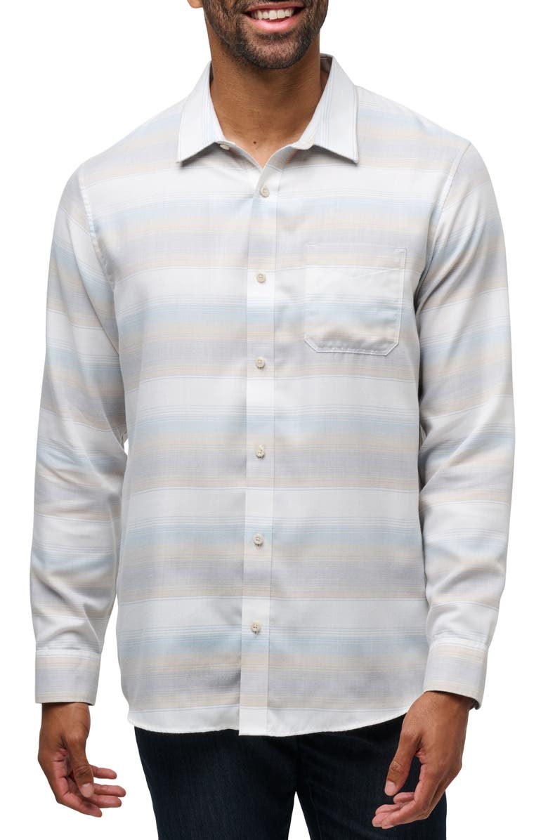 TravisMathew Cloud Flannel Button-Up Shirt, Main, color, Oxford Tan