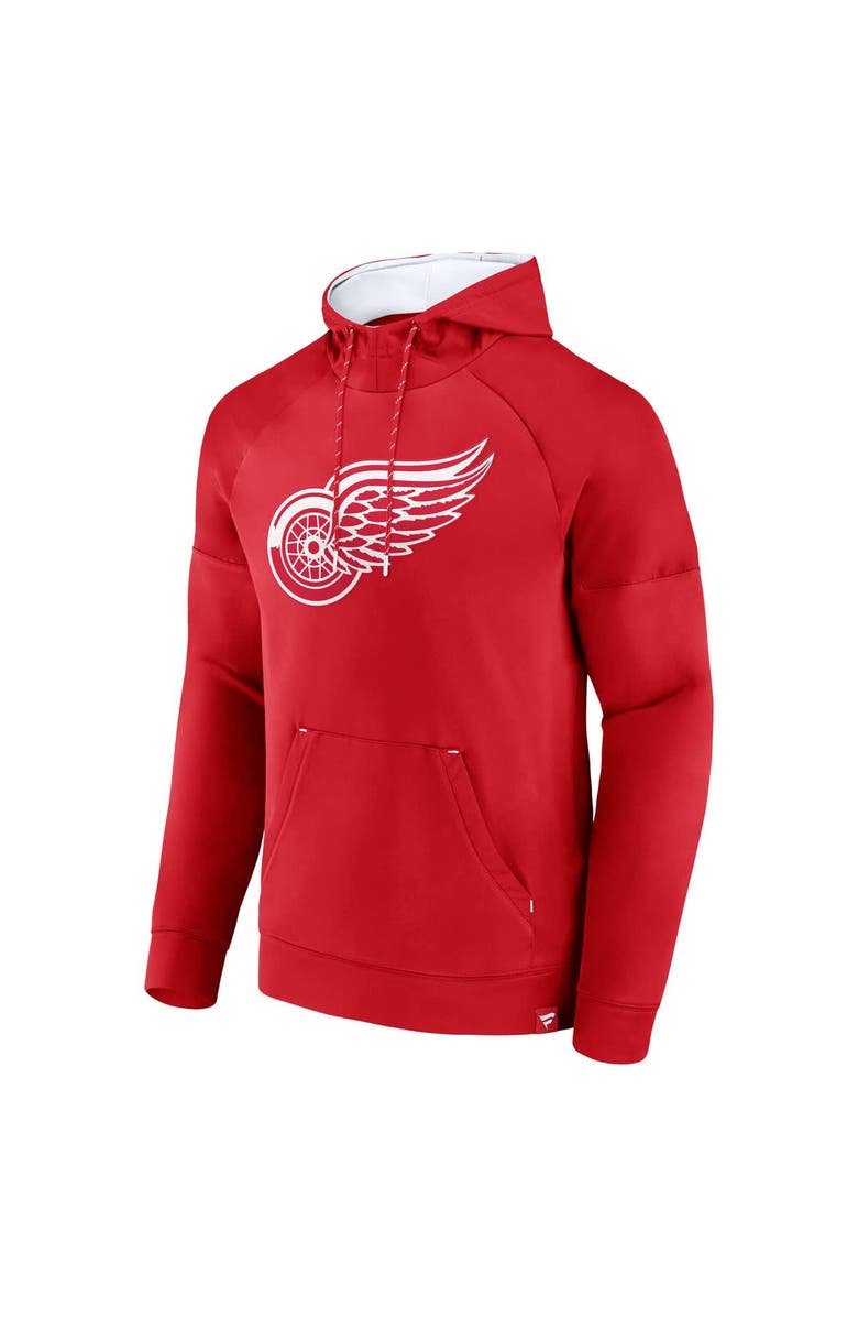 FANATICS Men's Fanatics  Red Detroit Red Wings Iconic Defender Raglan Pullover Hoodie, Alternate, color, 