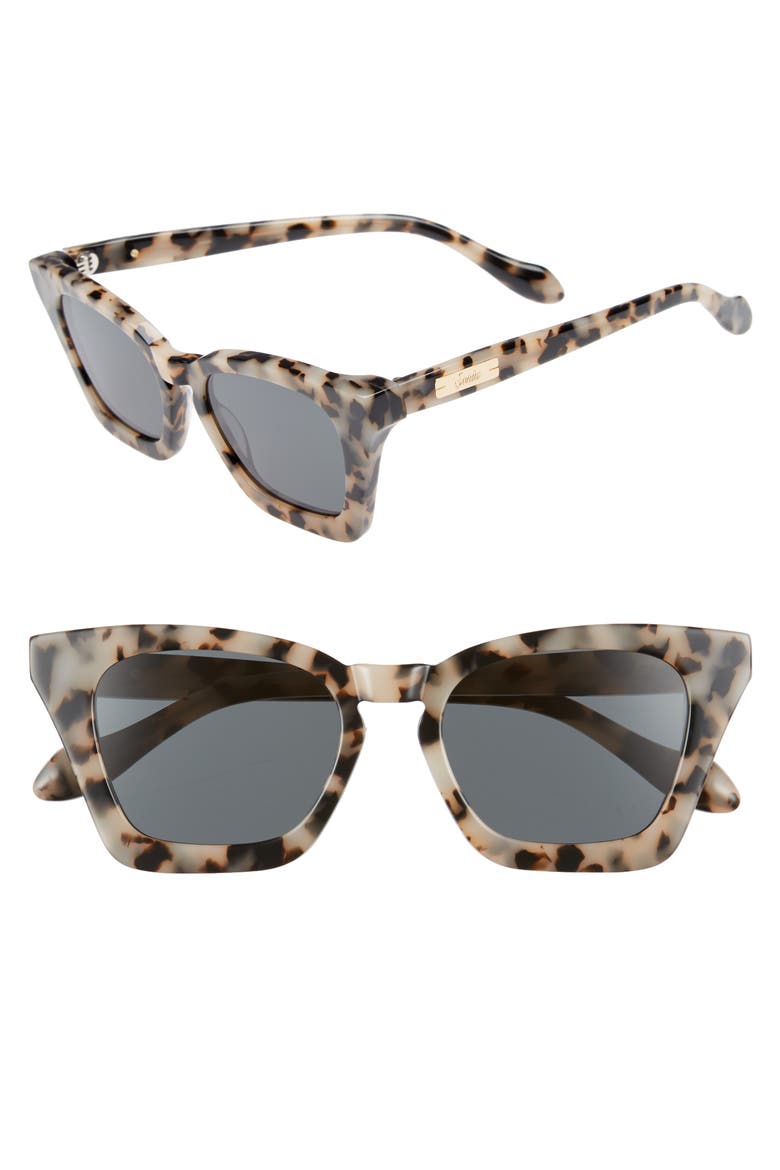 Ginza 50mm Cat Eye Sunglasses, Main, color, MILK TORTOISE/ BLACK SOLID