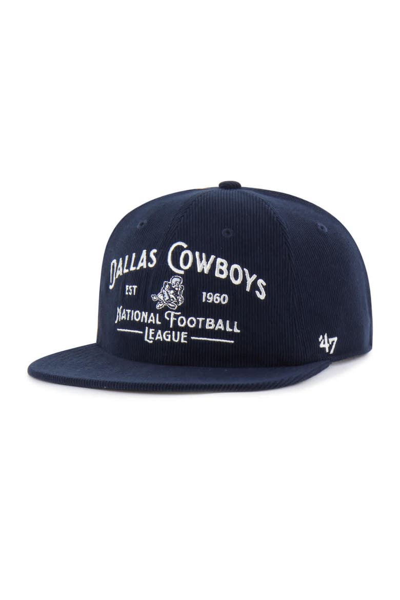 Men's '47 Navy Dallas Cowboys Whitlock Captain Corduroy Adjustable Hat, Main, color, Navy