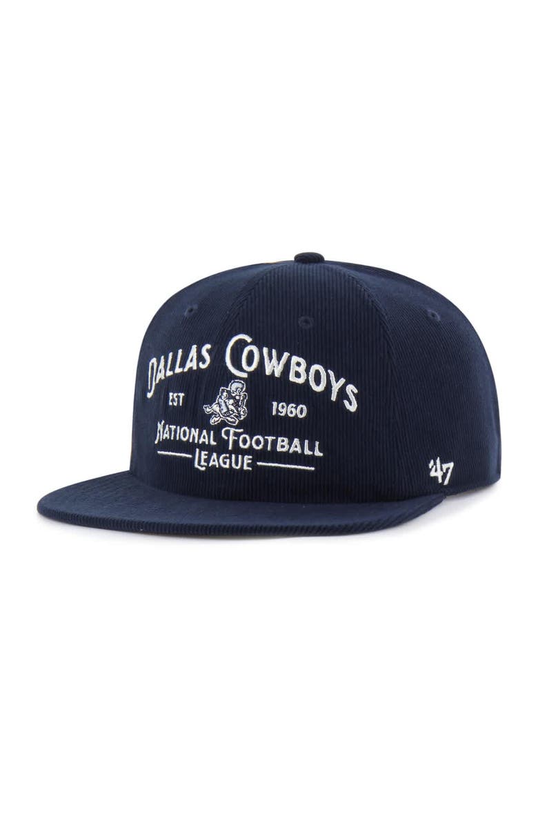 '47 Men's '47 Navy Dallas Cowboys Whitlock Captain Corduroy Adjustable Hat, Main, color, Navy