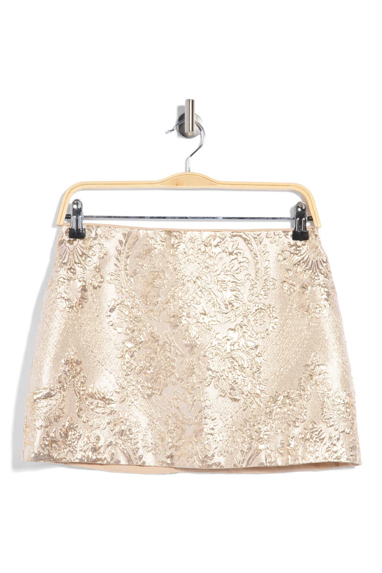 Rubi Low Rise Micro Skirt, Main, color, GOLD