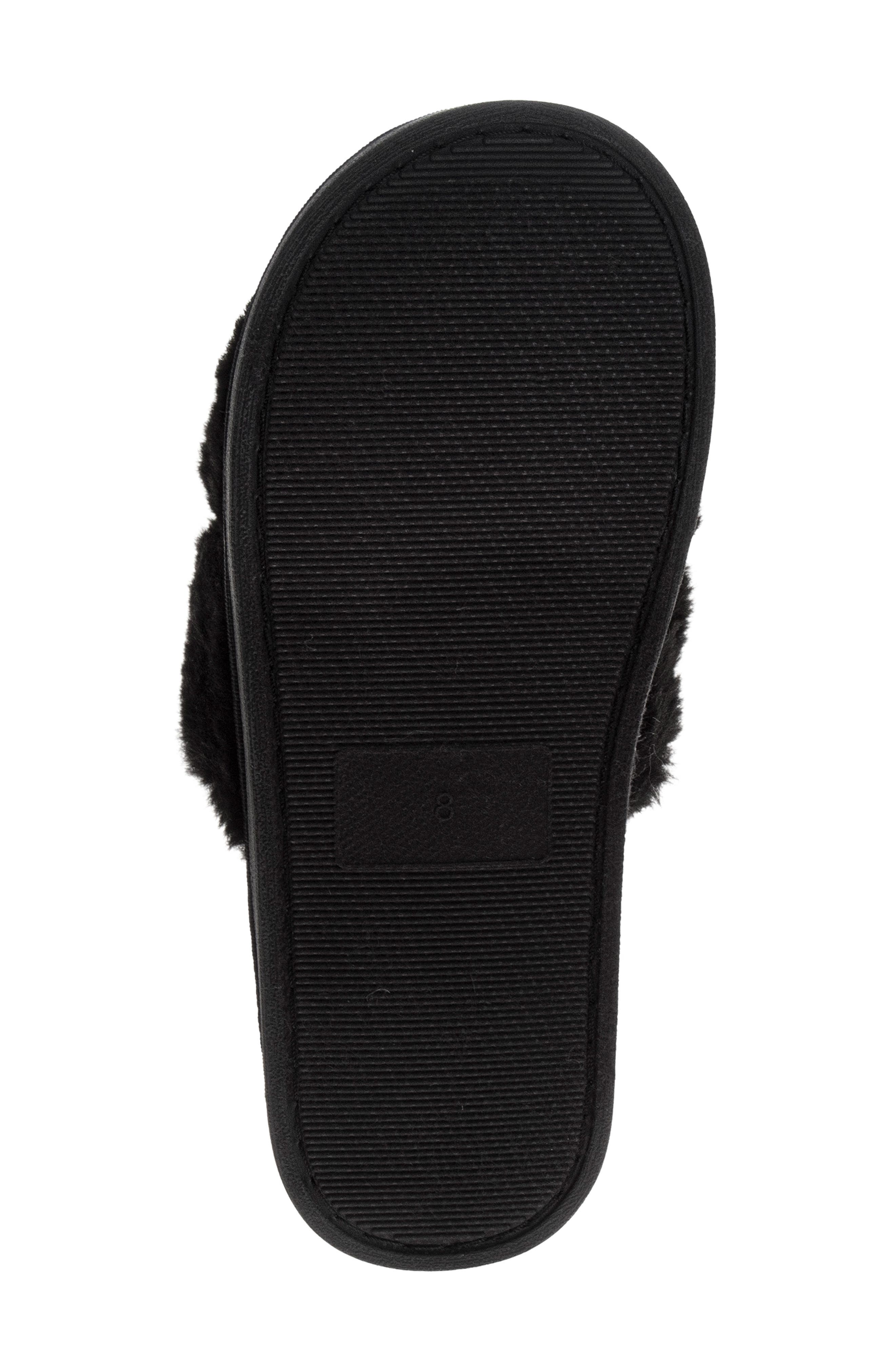 BADGLEY MISCHKA Faux Fur Slide Slipper, Alternate, color, Black