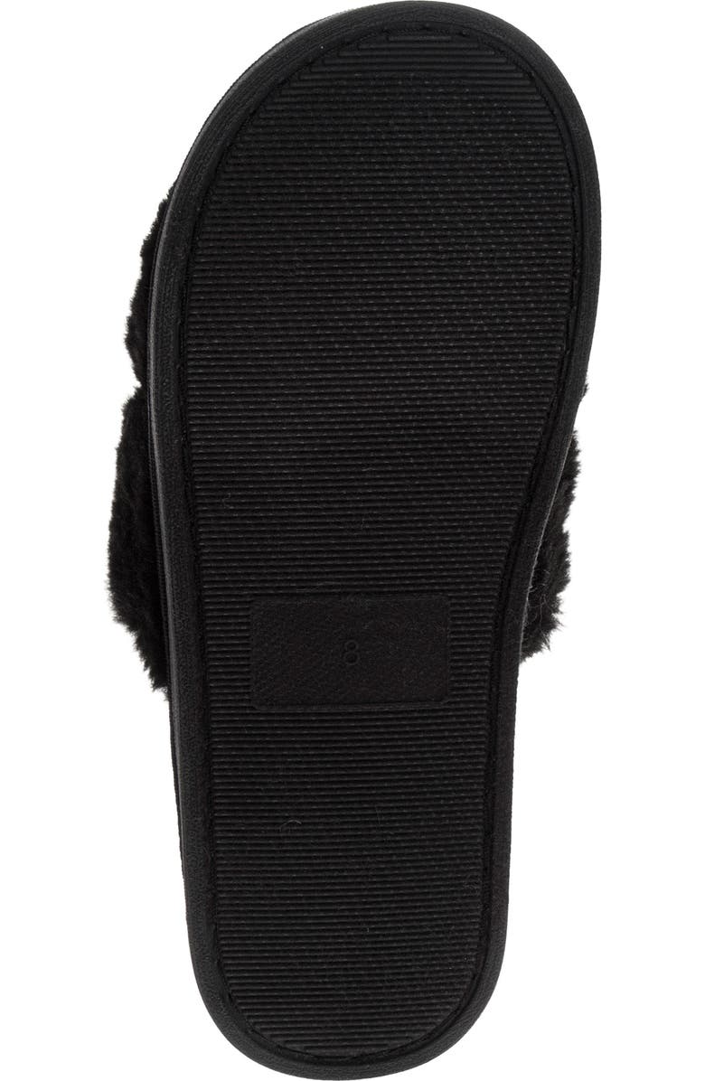 BADGLEY MISCHKA Faux Fur Slide Slipper, Alternate, color, Black