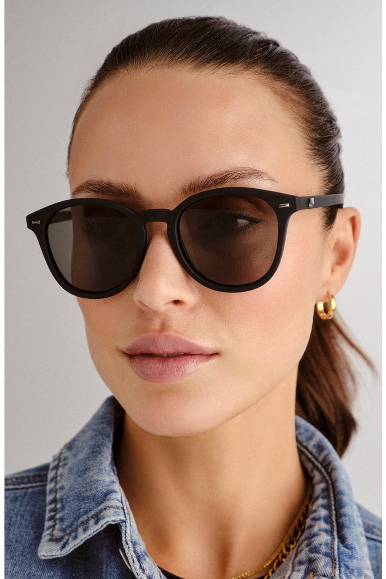 Bandwagon 51mm Sunglasses, Alternate, color, BLACK RUBBER