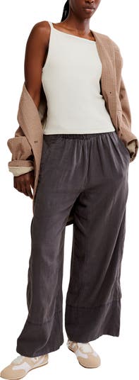 Days End Pull-On Linen Blend Wide Leg Pants