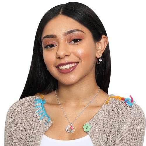 Hello Kitty Silver Plated Shaker Pendant Necklace, 18" In Metallic