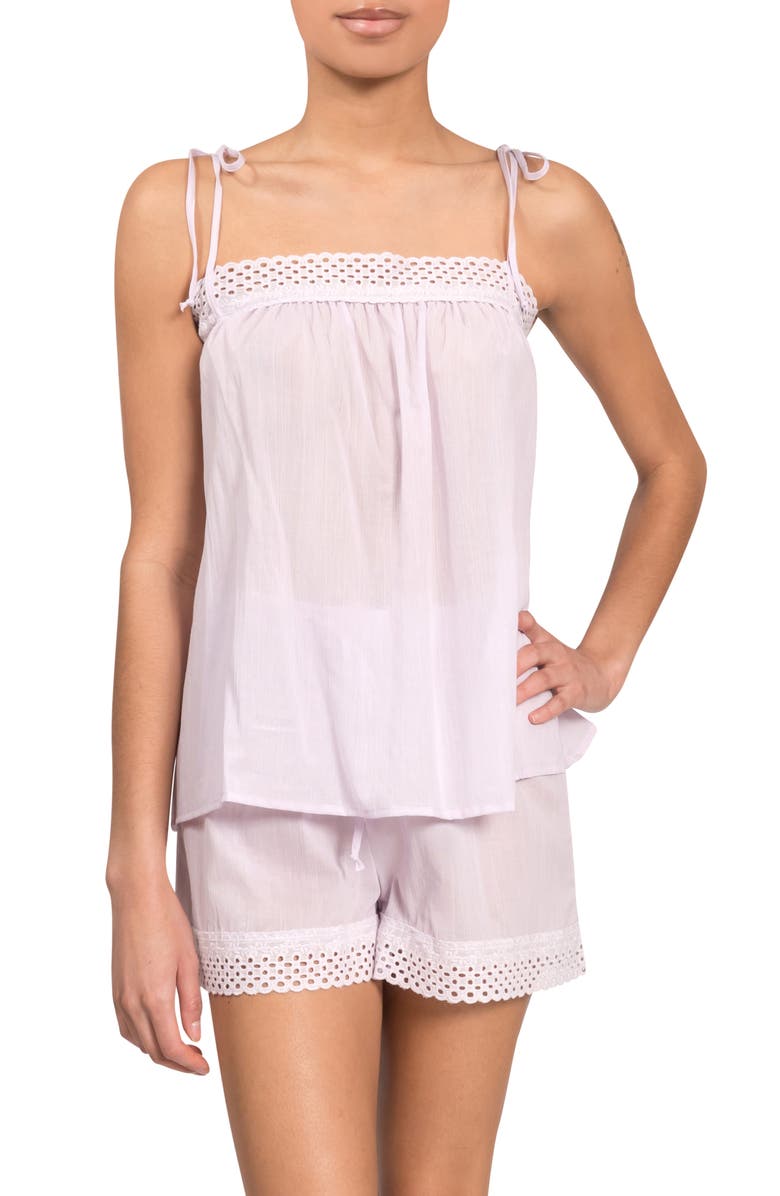 Everyday Ritual Ivy Poppy Short Pajamas, Main, color, Lavender
