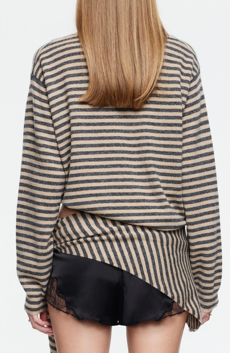 LIONESS Olsen Stripe Wool Blend Sweater, Alternate, color, Slate Stripe