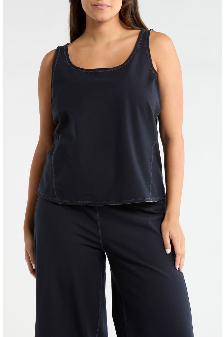 Reversible Essential Stretch Cotton Tank, Main, color, TRUE NAVY/ GREY MELANGE