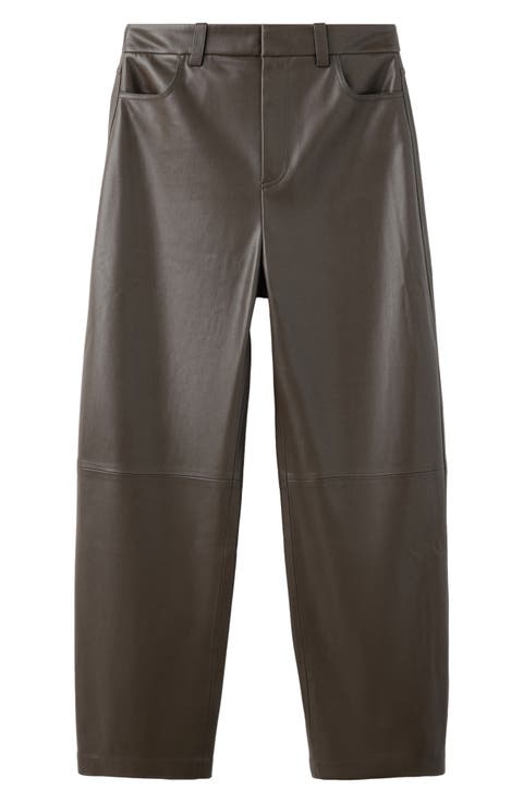 High Waist Faux Leather Balloon Leg Pants