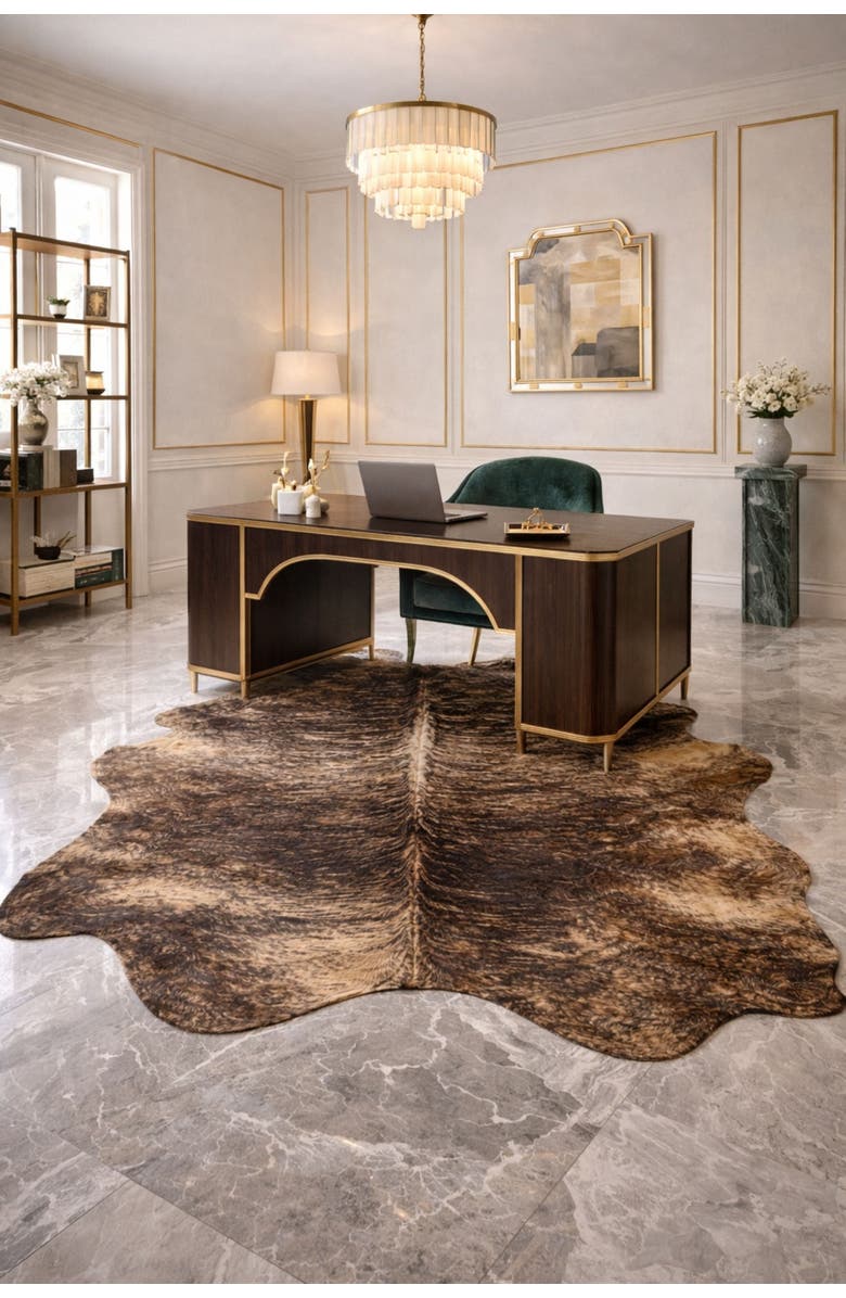 Rhacam Eco Hides Brindle Cowhide Rug 8'7" × 6'6", Alternate, color, Brindle