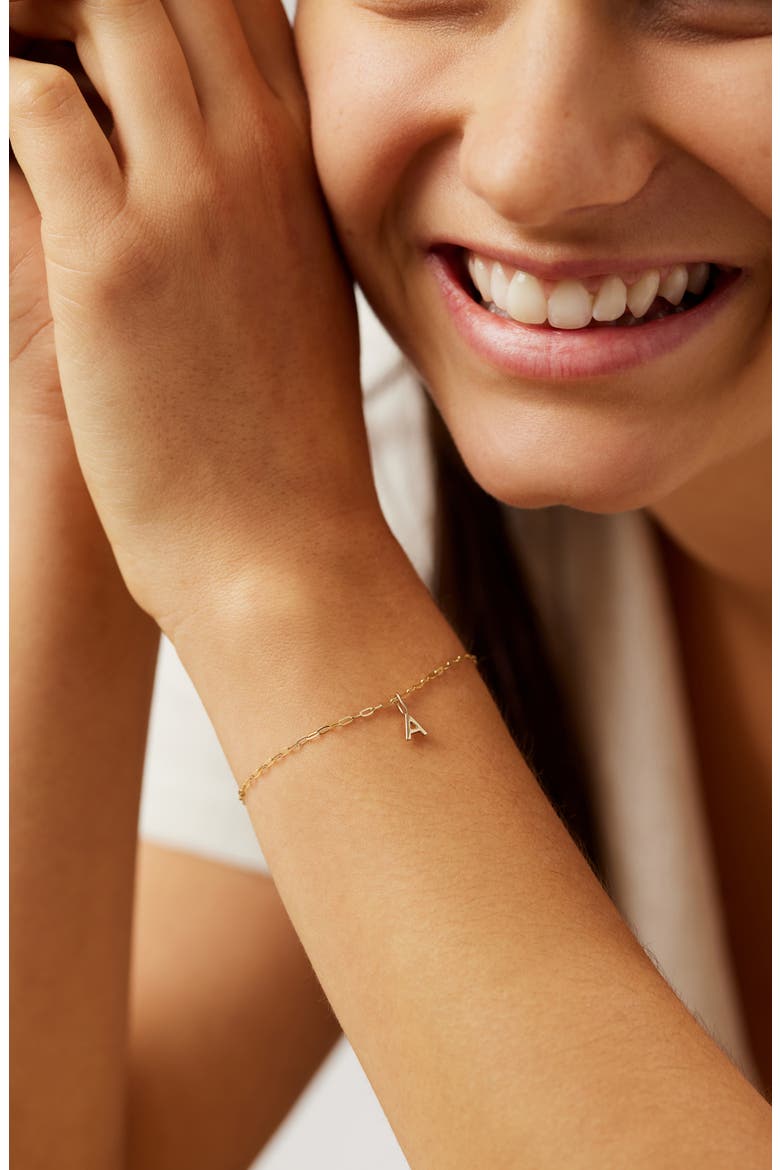 Gold Charm Letter Bracelet, Alternate, color, N