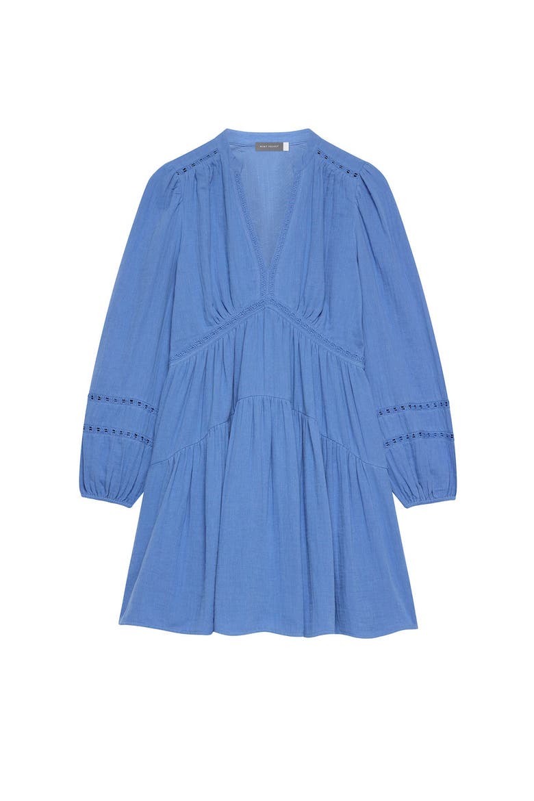 Cotton Cheesecloth Mini Dress, Alternate, color, Blue