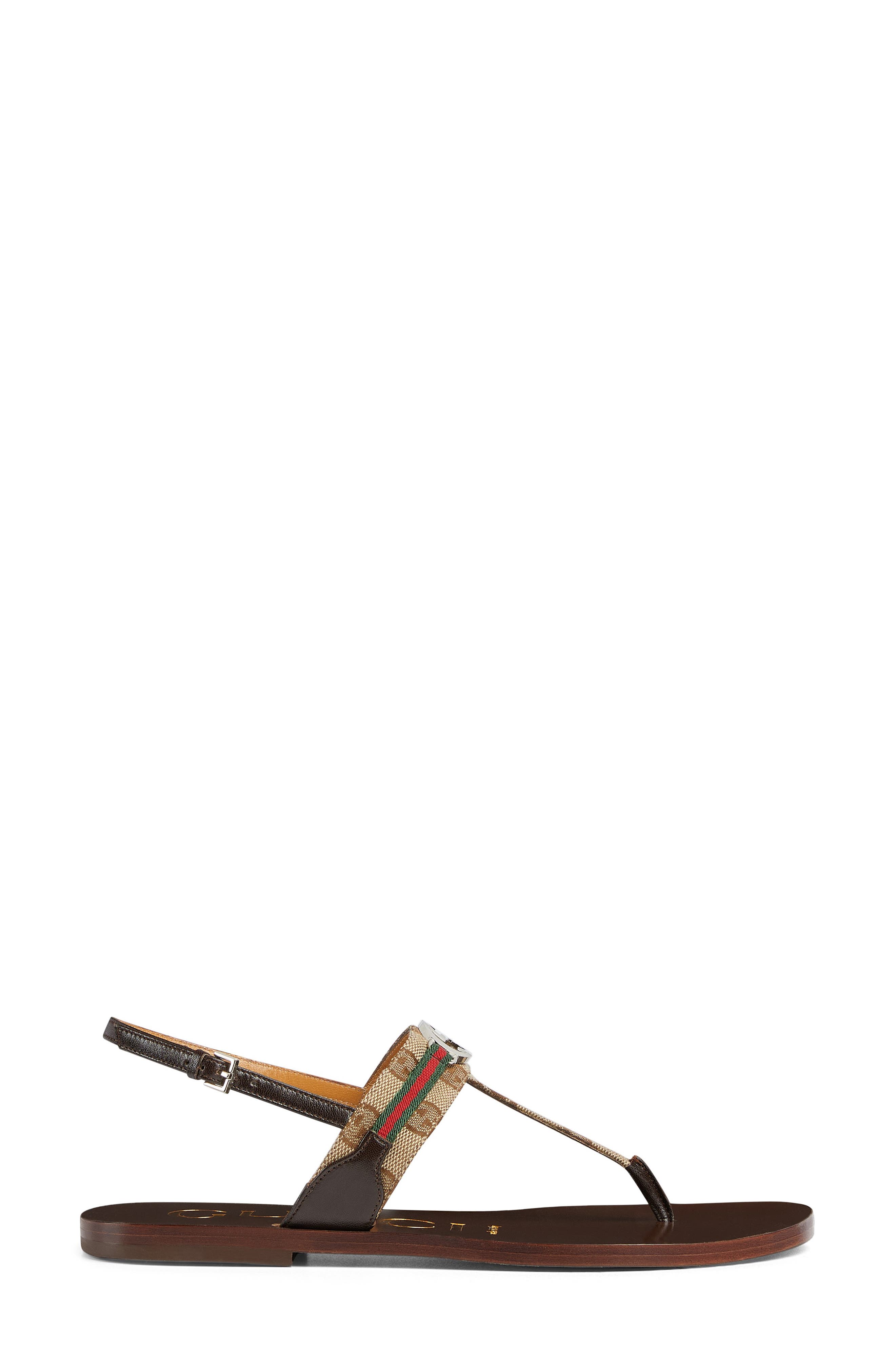 Gucci Interlocking G Web Slingback Sandal, Alternate, color, Beige Ebony/ Vrv/ Coco
