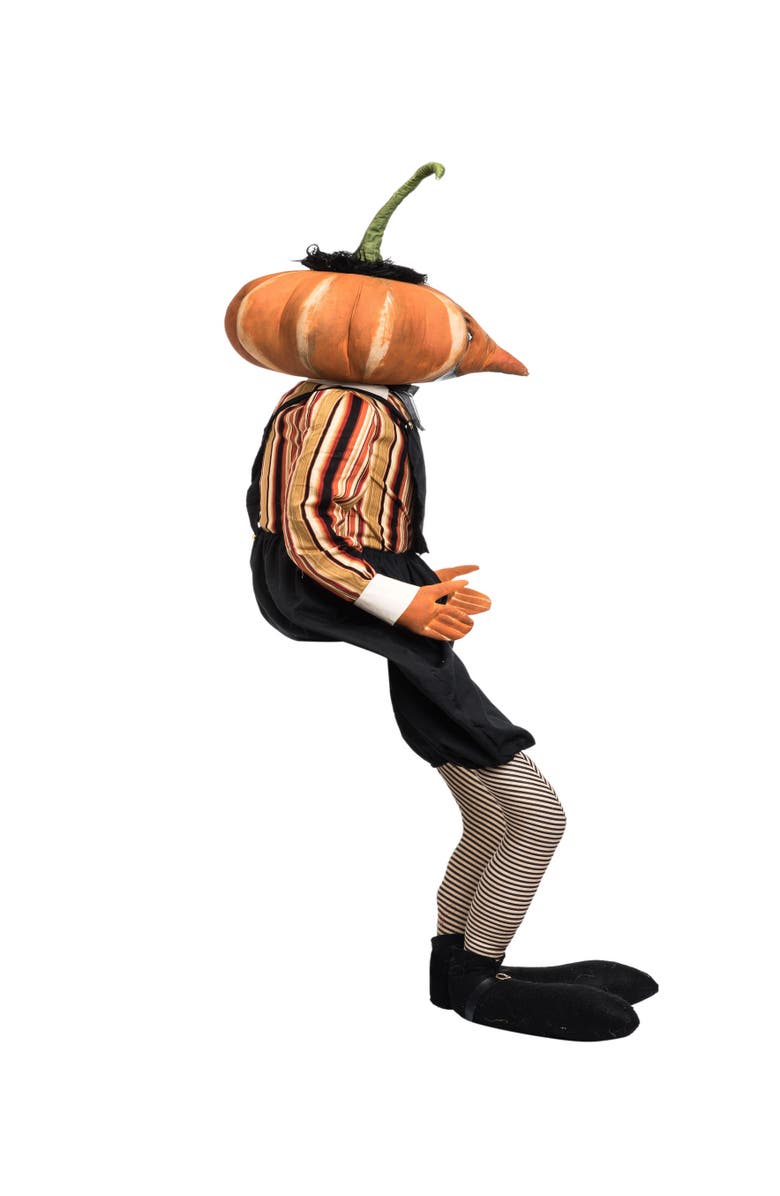 Gallerie II Gilbert Pumpkin Head Joe Spencer Gathered Traditions Halloween Art Doll Figure, Alternate, color, Black