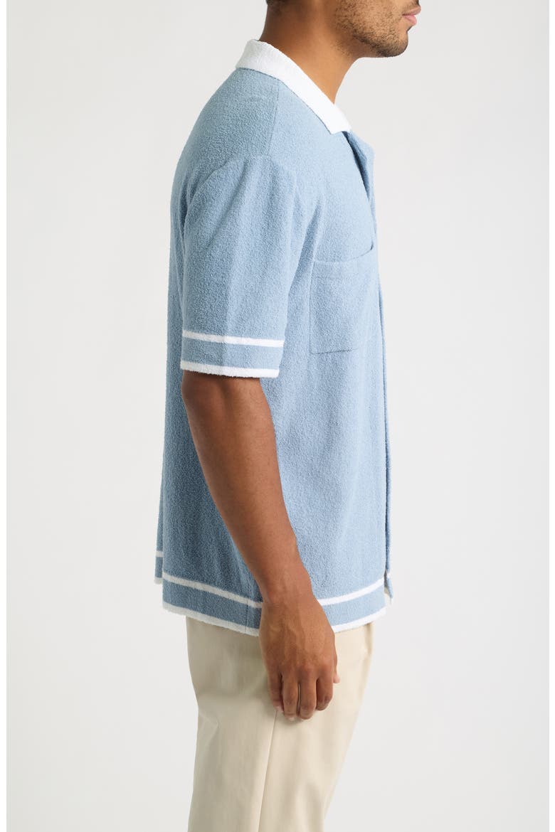 Armando Knit Cotton Blend Camp Shirt, Alternate, color, POWDER BLUE-07