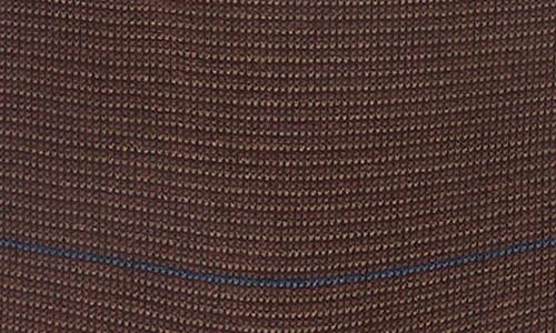Bugatchi Broken Stripe Mercerized Cotton Blend Dress Socks In Brown