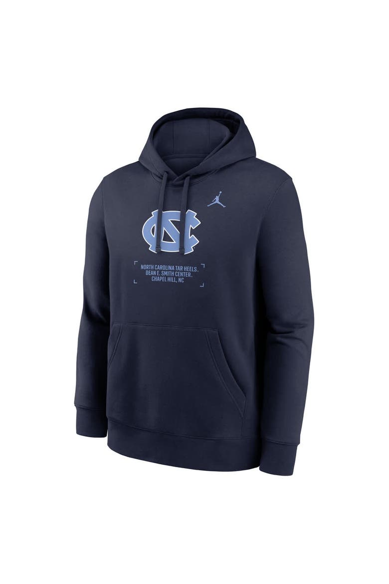 Men's Jordan Brand Navy North Carolina Tar Heels Basketball Two-Hit Club Fleece Pullover Hoodie, Alternate, color, Navy
