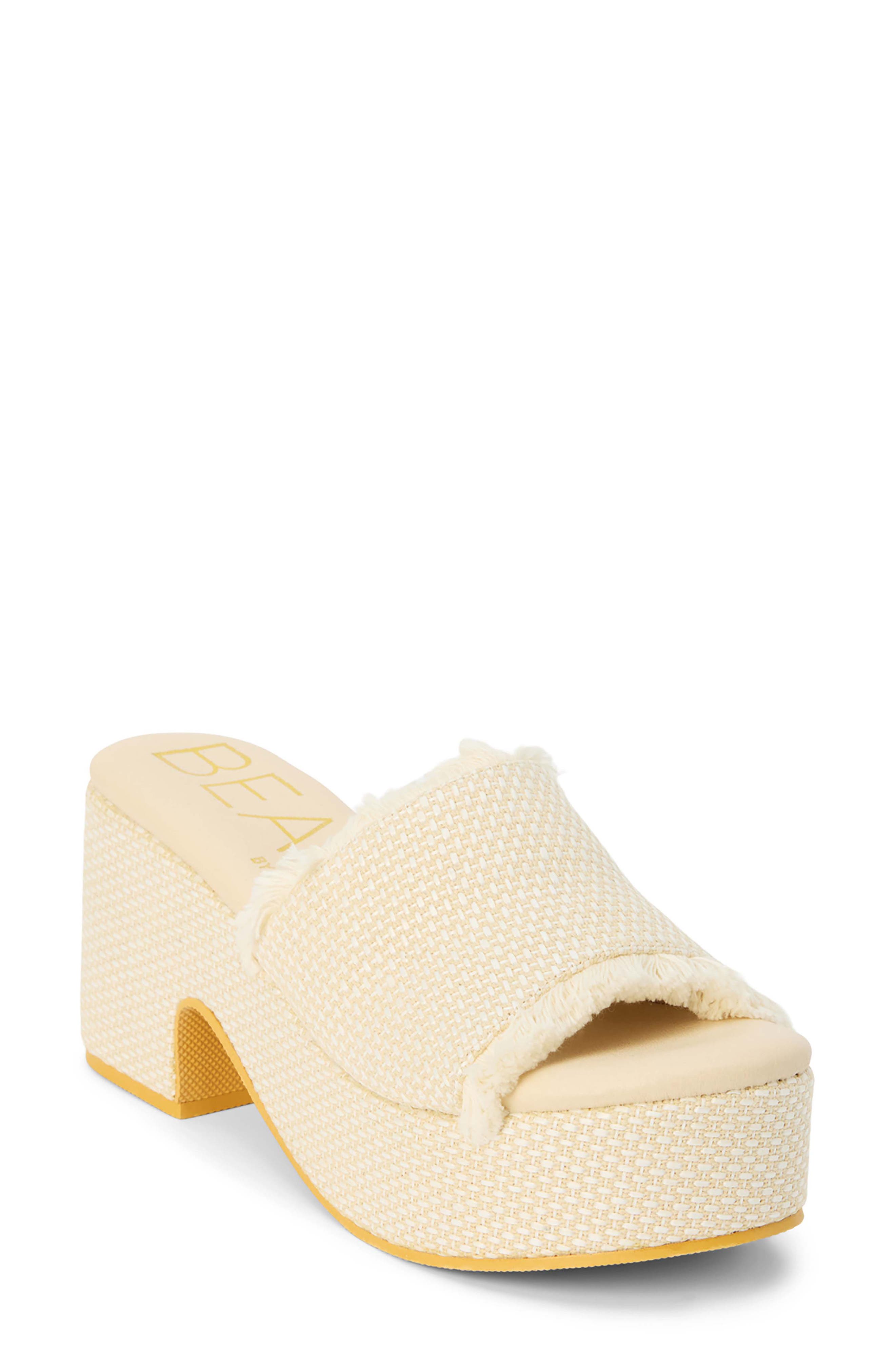 Terry Platform Sandal, Main, color, IVORY