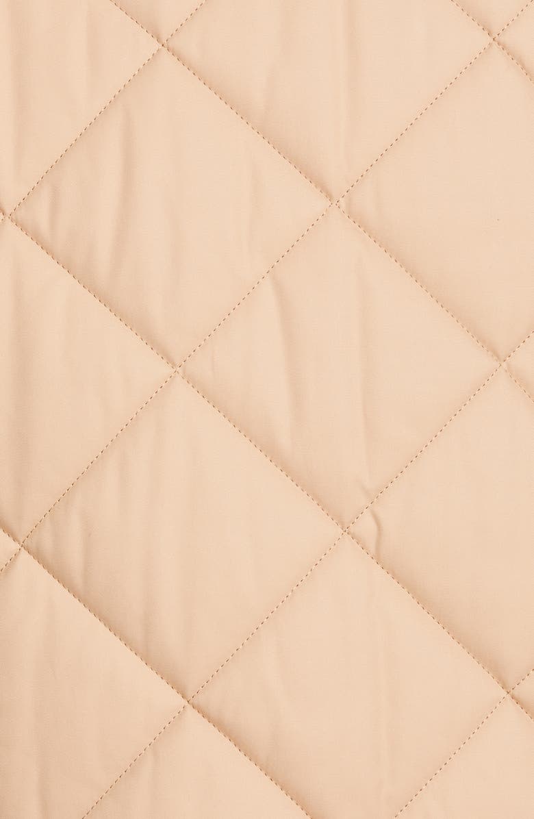 Burberry Kemptown Quilted Gabardine Coat with Removable Faux Shearling Collar, Alternate, color, 