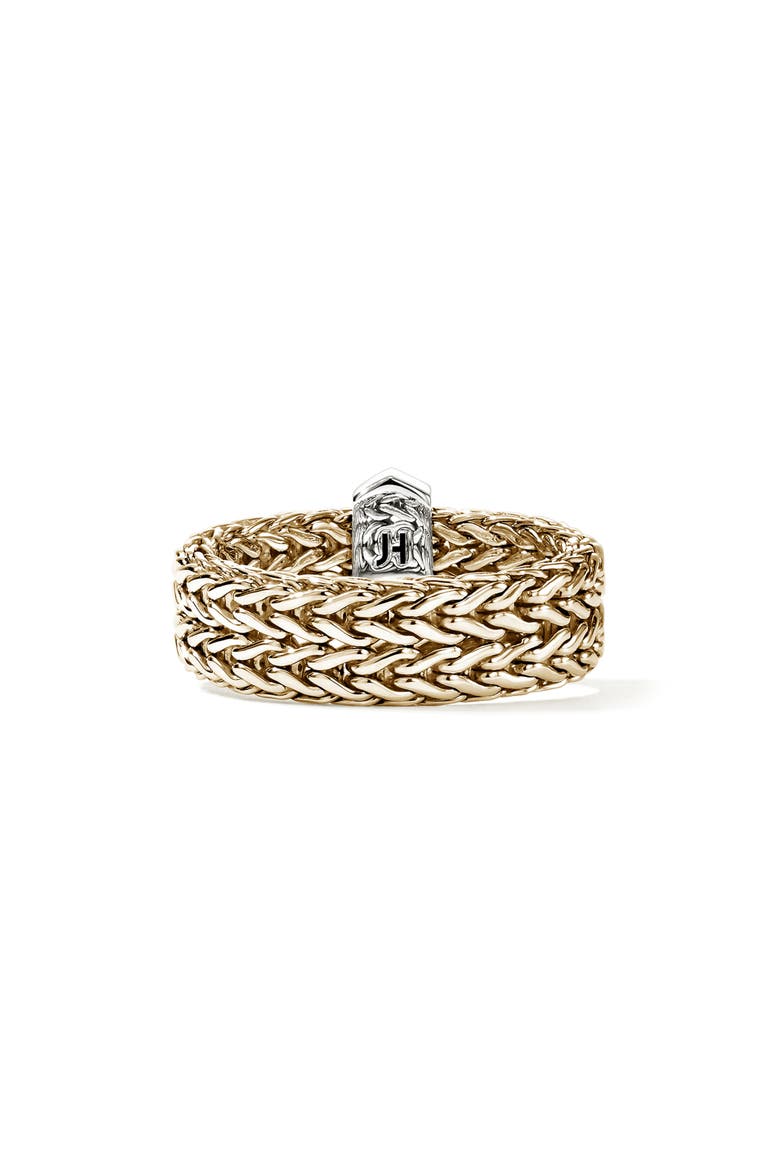 Icon Link Ring with Diamonds, Alternate, color, GOLD