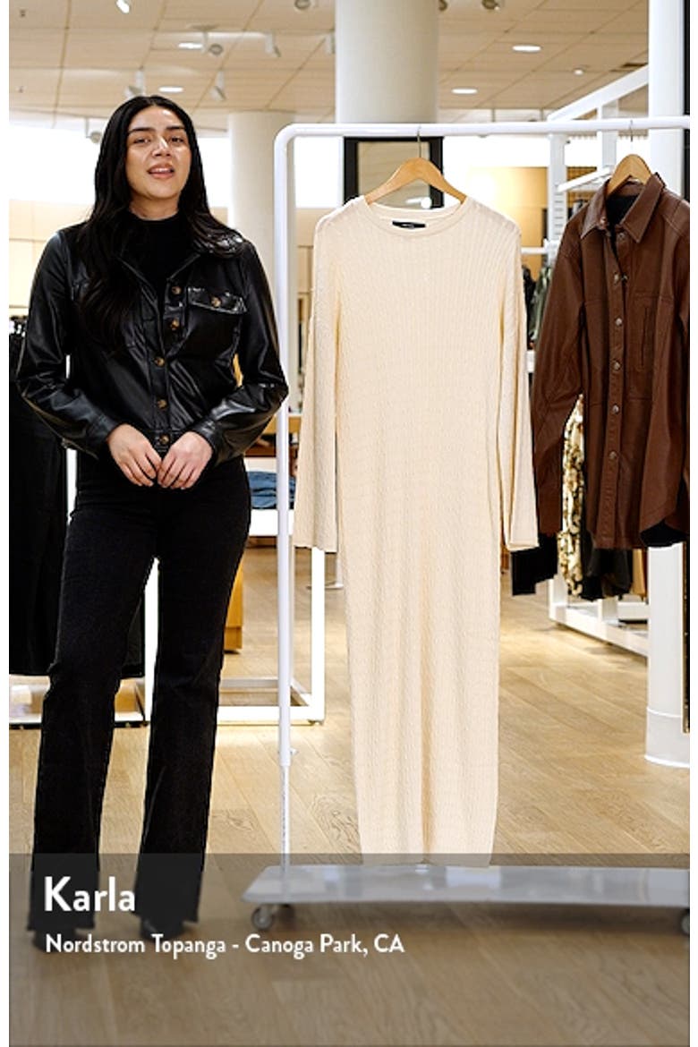 Monica Long Sleeve Cable Stitch Maxi Sweater Dress video