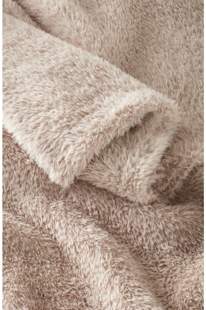 Nestle Faux Fur Throw Blanket, Alternate, color, TAN THREAD