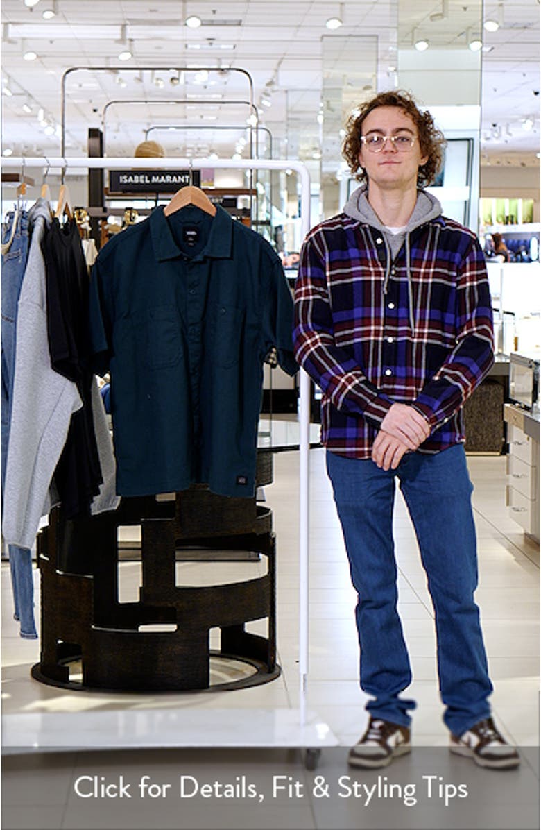 Larkspur Short Sleeve Cotton Button-Up Work Shirt, sales video thumbnail