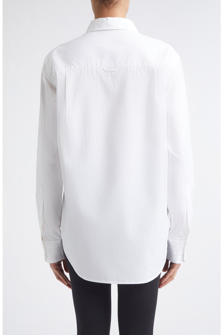 Slim Fit Organic Cotton Tunic Button-Up Shirt, Alternate, color, WHITE