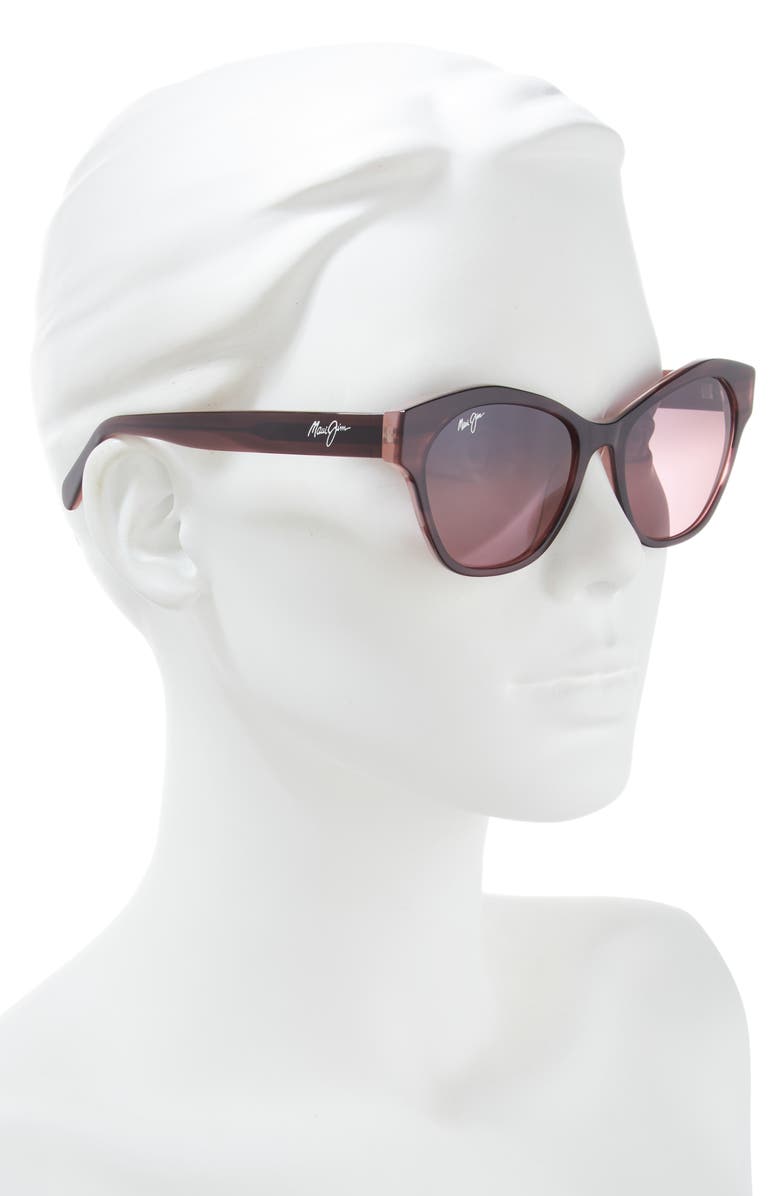 Maui Jim 55mm Core Cat Eye Polarized Sunglasses, Alternate, color, Plum Plum Rose